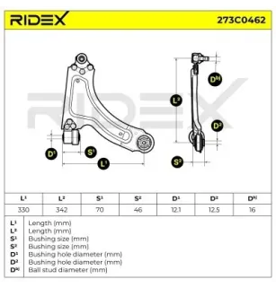 Bras de suspension pour GENERAL MOTORS, OPEL, VAUXHALL- 5352028, 93338569 93388569