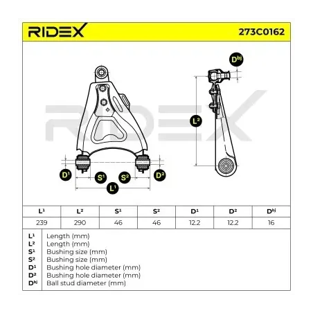 Bras de suspension pour RENAULT- 7700430766 8200737133