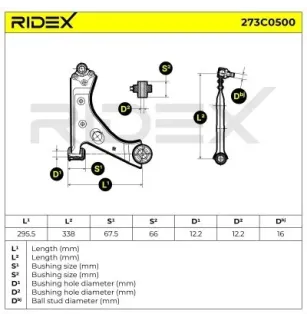 Bras de suspension pour ABARTH, ALFA ROMEO, CITROËN, FIAT, GENERAL MOTORS, OPEL, PEUGEOT, VAUXHALL- 13426553, 5352038