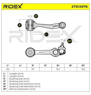 Bras de suspension pour MERCEDES-BENZ- 1233304607, 1233305207, A1233304607 A1233305207