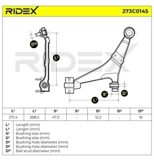 Bras de suspension pour CITROËN PEUGEOT- 352078