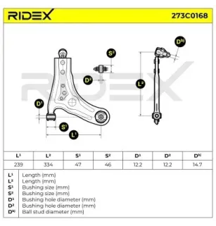 Bras de suspension pour CHEVROLET, DAEWOO- 96535081 96870465