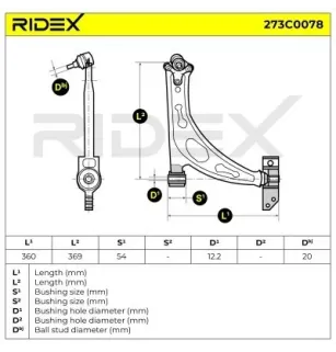 Bras de suspension pour AUDI, SEAT, SKODA, VW- 1K0407152AC, 1K0407152M 1K0407152R