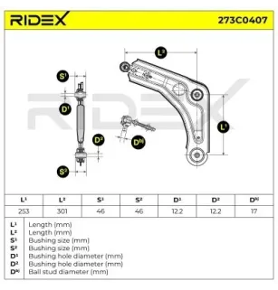 Bras de suspension pour FORD- 1796823, 1058280, 6525844, 6615743, 6732631, 6770225, 7102645, 7351748, 91AB3051AD