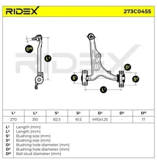 Bras de suspension pour ALFA ROMEO, FIAT, LANCIA- 46423823, 71747916, 7601062, 7777240 82461082