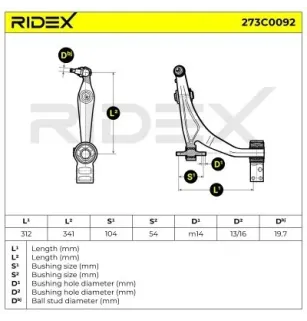 Bras de suspension pour ALFA ROMEO- 50704306, 50706858, 50707029, 50707316, 51795447, 51805471, 51842925, 71746515