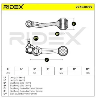 Bras de suspension pour MERCEDES-BENZ- 1233304707, 1233305307, A1233304707 A1233305307