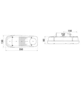 LC5 - Luz traseira direita com conector AMP 1.5 - 7 vias traseiras vignal 153870