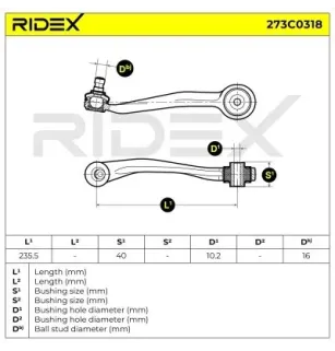 Bras de suspension pour AUDI, AUDI (FAW) PORSCHE- 8K0407509A