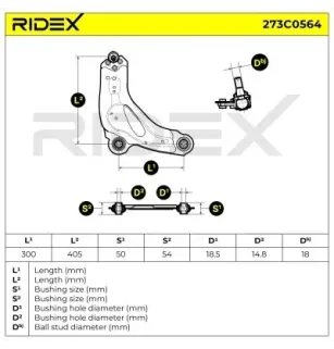 Bras de suspension pour NISSAN, OPEL, RENAULT, VAUXHALL- 91166462, 93851117, 93858141 95523358