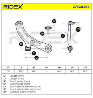 Bras de suspension pour OPEL, SUZUKI, VAUXHALL- 93193130 95515572