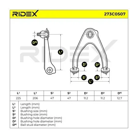 Bras de suspension pour HONDA- 51450S10010 51450S10020