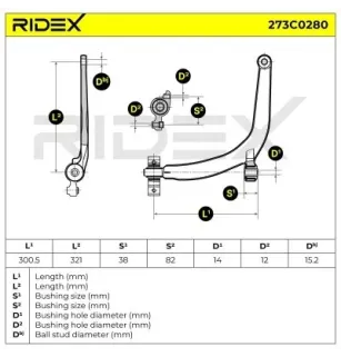 Bras de suspension pour PEUGEOT- 3520C0, 3520H1 E455001