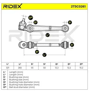 Bras de suspension pour MITSUBISHI- MB912509, MR162579, MR165279, MR296295, MR325005, MR325576, MR325577 MR972465