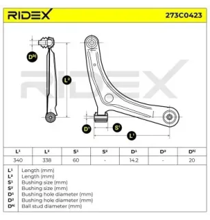 Bras de suspension pour CHRYSLER, DODGE, JEEP- 5105040AB, 5105040AC, 5105040AD, 5105040AE, 5105040AF, 5105040AG 5105040AH