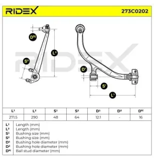 Bras de suspension pour CITROËN, OPEL, PEUGEOT VAUXHALL- 13279535