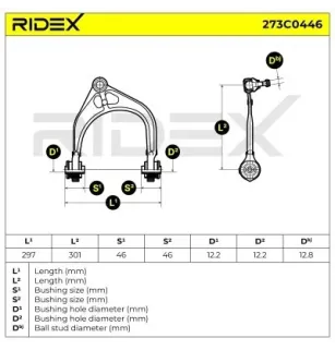 Bras de suspension pour CHRYSLER, FIAT / LANCIA, LANCIA- K68045130AC, K68045130AD K68045130AE