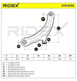 Bras de suspension pour NISSAN, SUZUKI- 54501AX600 54501BC42A