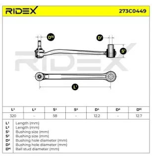 Bras de suspension pour AUDI, SEAT, SKODA VW- 8D0501530