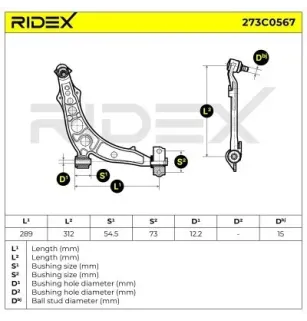 Bras de suspension pour ALFA ROMEO, FIAT, LANCIA- 46402682, 46402684, 46429835, 46430003, 7750978 77509870