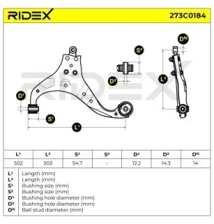 Bras de suspension pour HYUNDAI, KIA- 545001F010, 545001F110, 545002E011, 545002E030, 545002E110, 545001F000