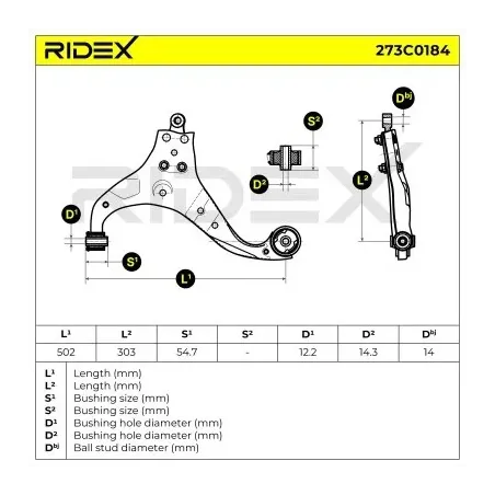 Bras de suspension pour HYUNDAI, KIA- 545001F010, 545001F110, 545002E011, 545002E030, 545002E110, 545001F000