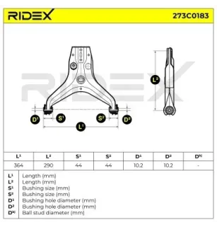 Bras de suspension pour AUDI, VW- 857407147, 857407147A, 857407153C, 857407365C, 857407366C, 857505353, 857505353A