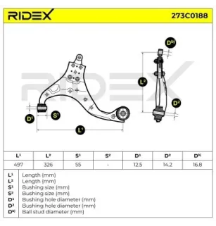 Bras de suspension pour HYUNDAI, KIA- 545012E011, 545012E030, 545012E031, 545012E110, 545011F000, 545011F100