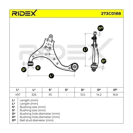 Bras de suspension pour HYUNDAI, KIA- 545012E011, 545012E030, 545012E031, 545012E110, 545011F000, 545011F100