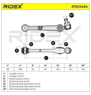 Bras de suspension pour MITSUBISHI- MB912510, MR162580, MR165280, MR296296, MR325576, MR972466, MR972470 R325576