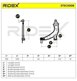 Bras de suspension pour CITROËN, PEUGEOT- 1614447280, 352084, 3520F3, 3520G0, 3520G2, 3520H3, 3520H4, 352083