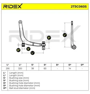 Bras de suspension pour OPEL, PEUGEOT, VAUXHALL- 94374426 94374428