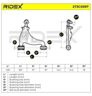 Bras de suspension pour MERCEDES-BENZ OSCA- 10245