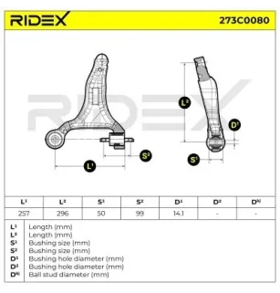 Bras de suspension pour VOLVO- 30635231, 30736387, 36012459, 36051004, 8623959, 8646373 8649545