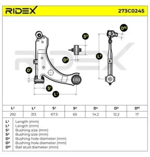 Bras de suspension pour ALFA ROMEO, FIAT, LANCIA- 50705465, 50705544, 51827737 51827738