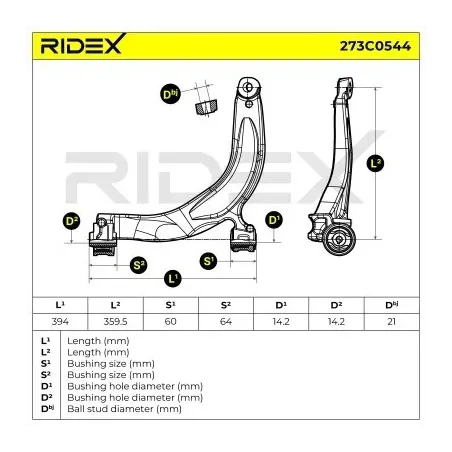 Bras de suspension pour VW- 7H0407151E, 7H0407151F, 7H0407151G, 7H8407151B 7H8407151