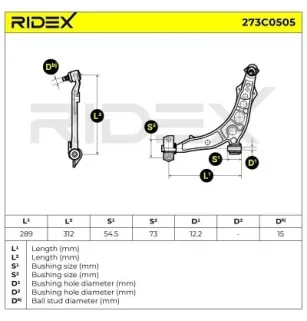 Bras de suspension pour ALFA ROMEO, FIAT, LANCIA- 4640268, 46402681, 46402683, 46429834, 46430002 7750977