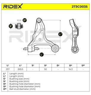 Bras de suspension pour VOLVO- 30635230, 30666420, 30714753, 31387924, 36012458, 36051003, 8623958 8649544