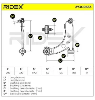 Bras de suspension pour ALFA ROMEO, FIAT, LANCIA- 50705464, 51795260 51827736