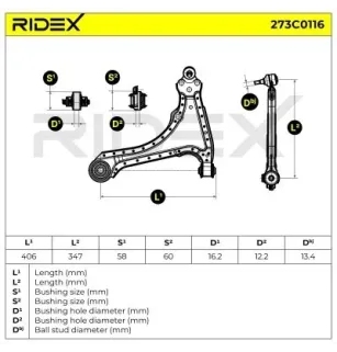 Bras de suspension pour GENERAL MOTORS, OPEL, VAUXHALL- 352193, 90373779, 90473226, 90495103 90495159