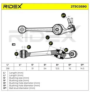 Bras de suspension pour FORD- 5021464, 6154287, 6154289, 6194368, 85BB3078AB, 85BB3078AC, 85BG3A052AD, 85BG3A052AE