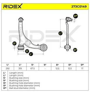 Bras de suspension pour FIAT- 50700779, 507007979, 93501486