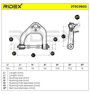 Bras de suspension pour MITSUBISHI- MB831036, MR124880, MR296094 MR296096