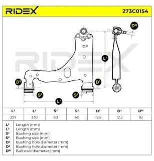 Bras de suspension pour OPEL - 5352029, 24454477, VAUXHALL- 24454477