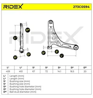 Bras de suspension pour FORD- 1438315, 1438316, 1495666, 1553246, 1735889, 4042022, 4140393, 4164518, 4372130, 4540774