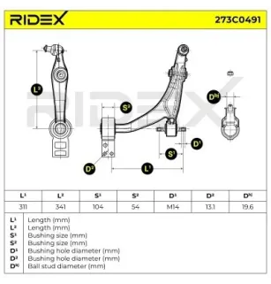 Bras de suspension pour ALFA ROMEO, FIAT LANCIA- 50704307