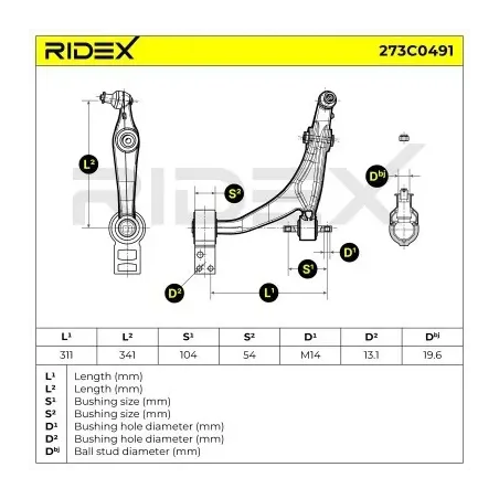 Bras de suspension pour ALFA ROMEO, FIAT LANCIA- 50704307