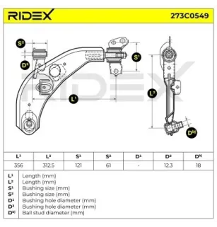 Bras de suspension pour MAZDA- C00234350C, C00234350A, C00234350B, GD7A34350A, GD7A34350B, GE4T34350, GE4T34350A