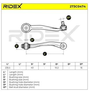 Bras de suspension pour AUDI, AUDI (FAW) PORSCHE- 8K0407510A