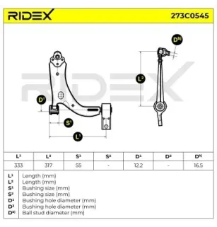 Bras de suspension pour FORD, FORD USA, MAZDA- DD3234350A DD3234350